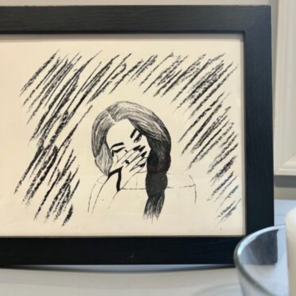 Freehand Sketch of Woman Crying - Picture 3 of 6